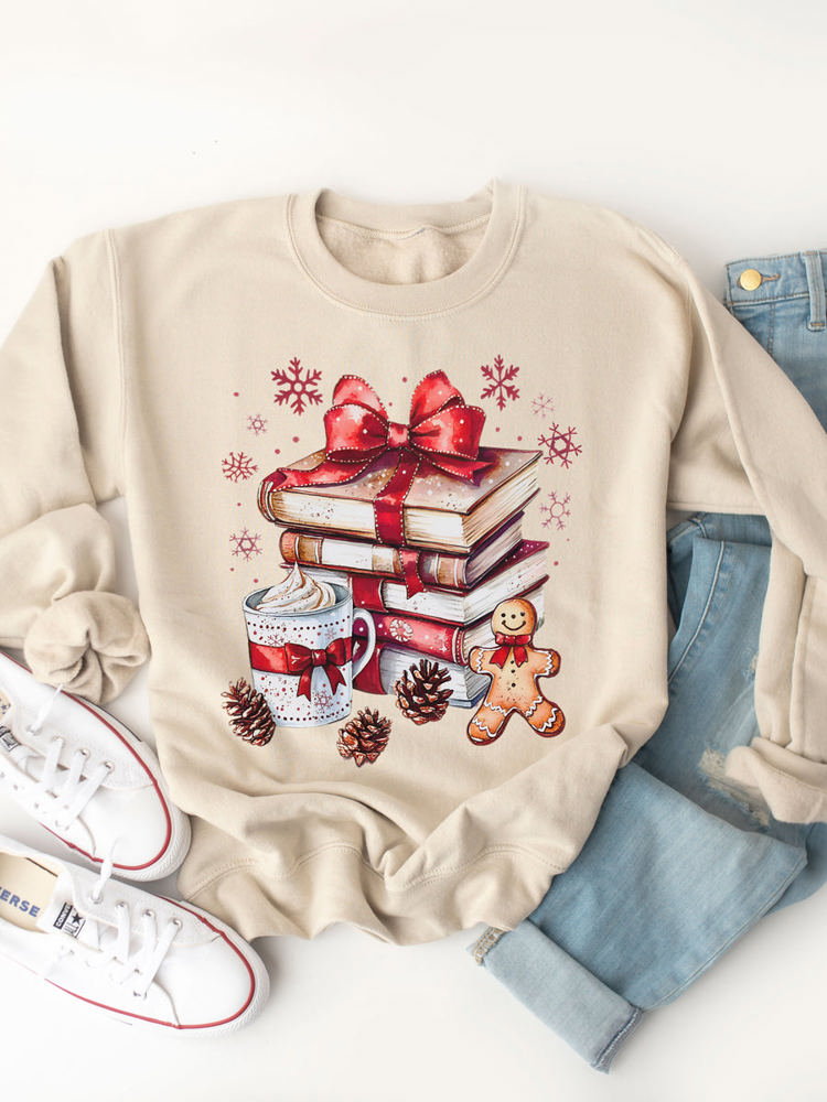 Christmas Books Graphic Sweatshirt