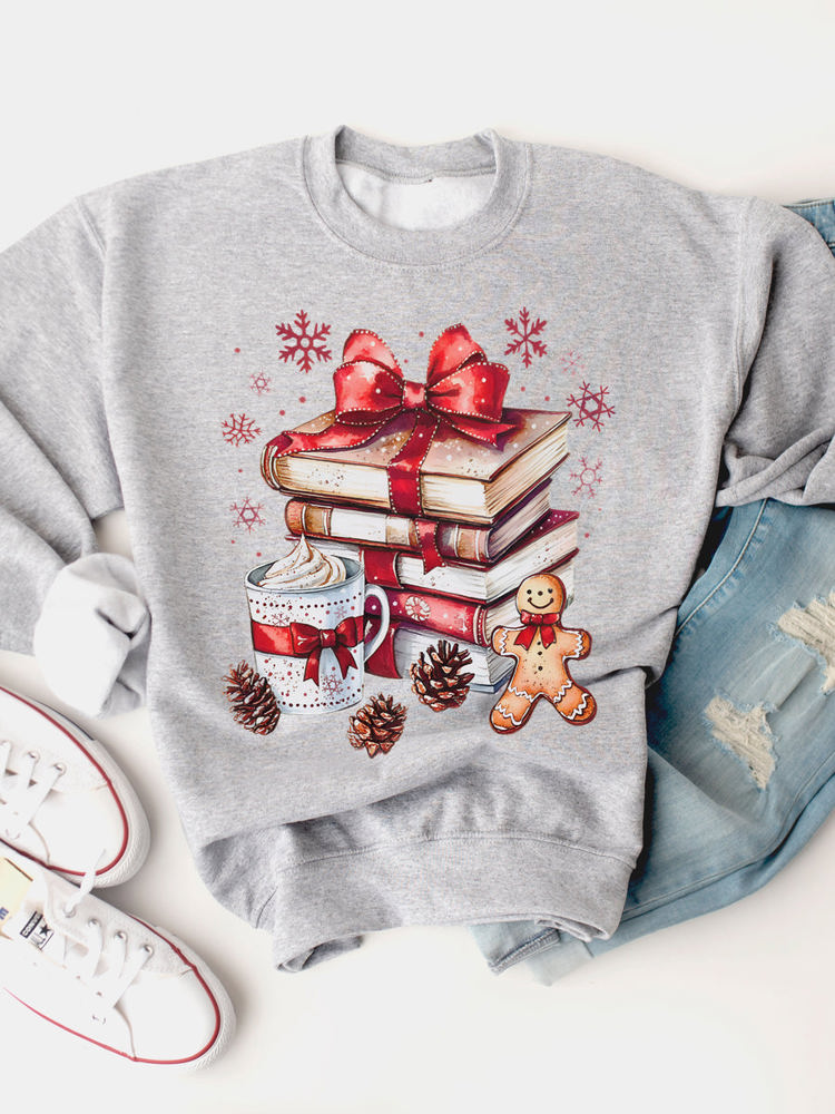 Christmas Books Graphic Sweatshirt