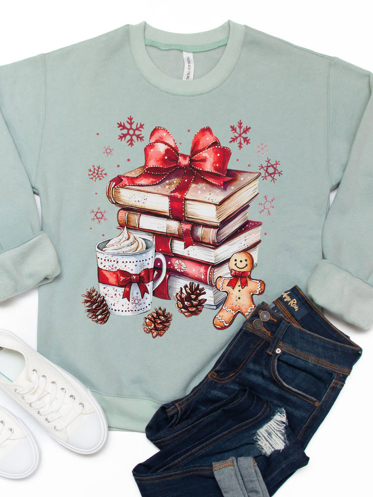 Christmas Books Graphic Sweatshirt