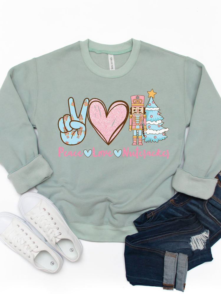 Peace, Love, Nutcracker Graphic Sweatshirt