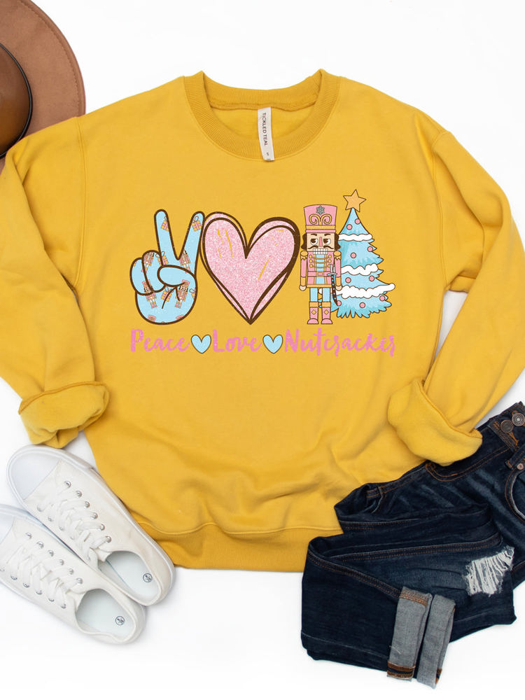 Peace, Love, Nutcracker Graphic Sweatshirt