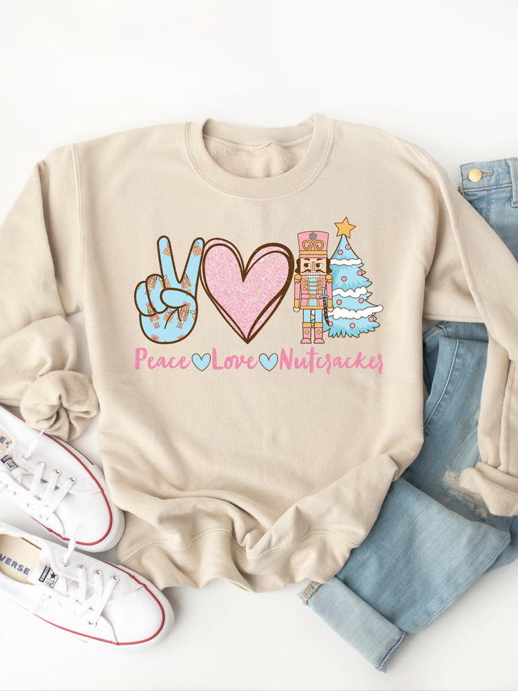 Peace, Love, Nutcracker Graphic Sweatshirt