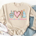 Medium Tan Peace, Love, Nutcracker Graphic Sweatshirt