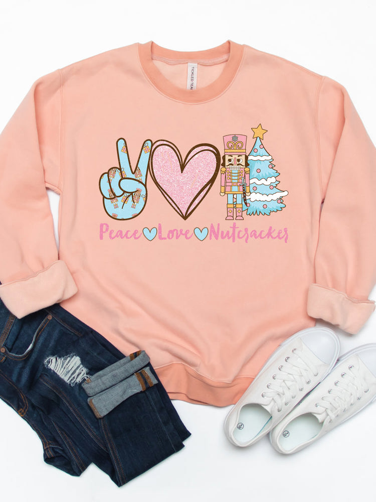 Peace, Love, Nutcracker Graphic Sweatshirt