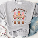 XL Gray What’s Crackin, 3 Stanley Nutcrackers Graphic Sweatshirt