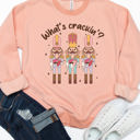 XL Peach What’s Crackin, 3 Stanley Nutcrackers Graphic Sweatshirt