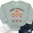 Large Sage What’s Crackin, 3 Stanley Nutcrackers Graphic Sweatshirt
