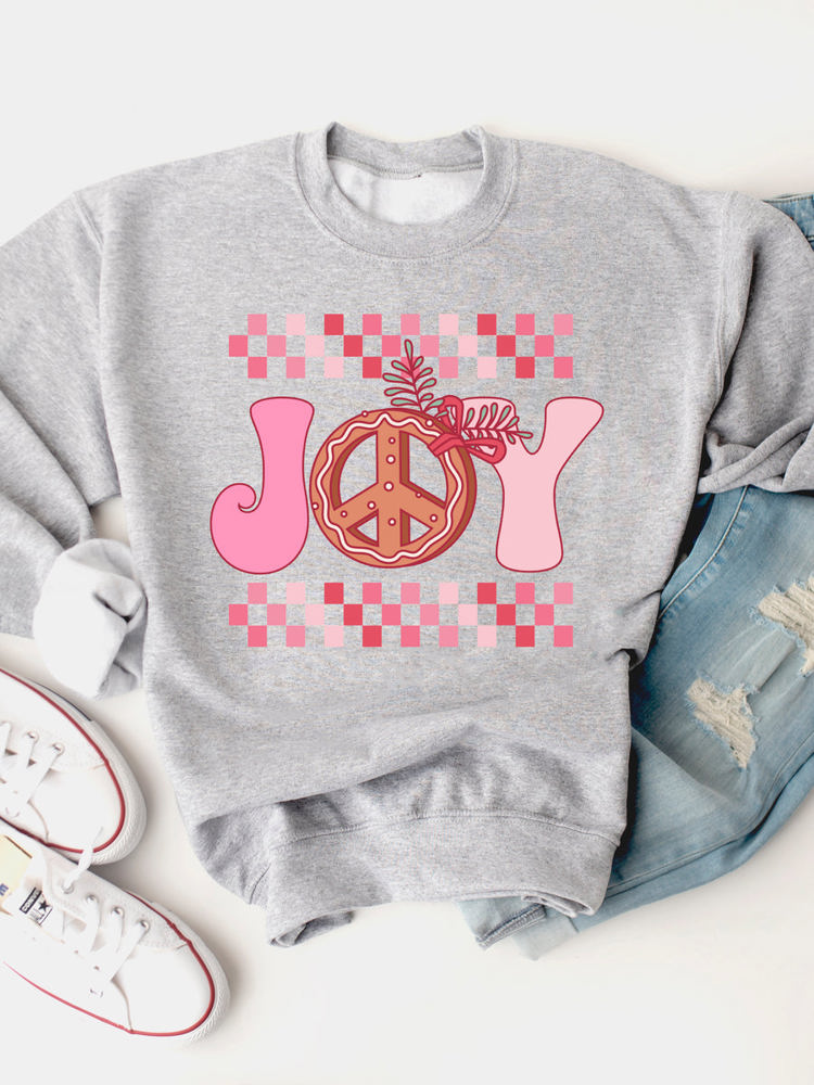 Checkered Joy Graphic Sweatshirt