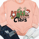 Large Peach Mama Claus Graphic Sweatshirt