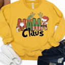 Large Yellow Mama Claus Graphic Sweatshirt