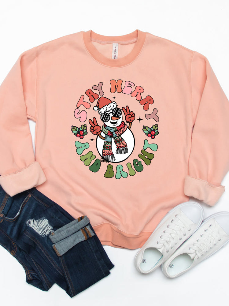 Stay Merry & Bright Snowman Graphic Sweatshirt