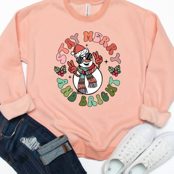 Stay Merry & Bright Snowman Graphic Sweatshirt