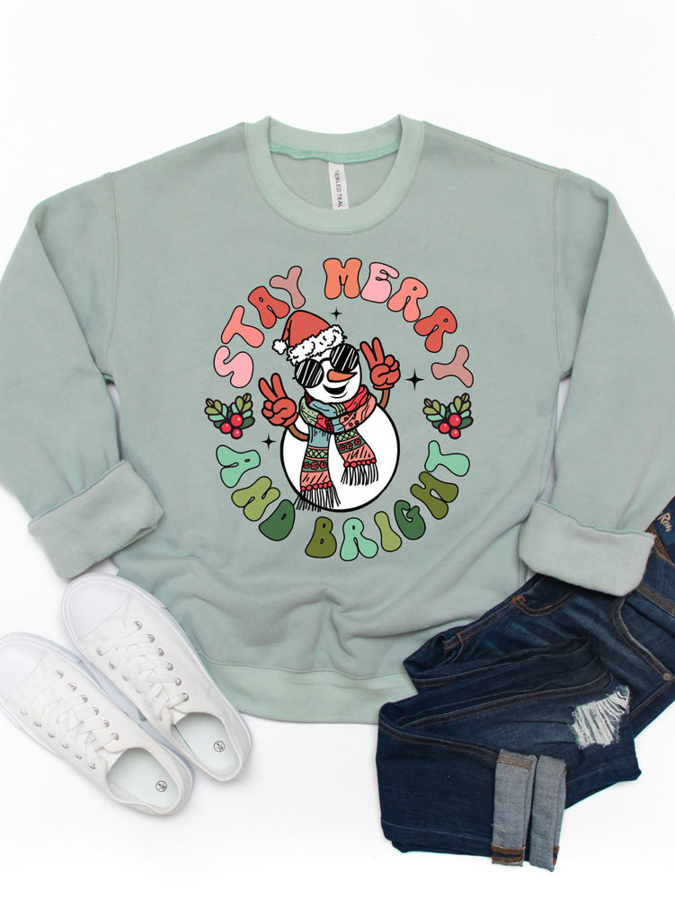 Stay Merry & Bright Snowman Graphic Sweatshirt