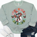  Stay Merry & Bright Snowman Graphic Sweatshirt