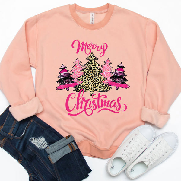 Cheetah Merry Christmas Graphic Sweatshirt