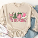  Tis The Season Pink Christmas Graphic Sweatshirt