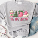  Tis The Season Pink Christmas Graphic Sweatshirt