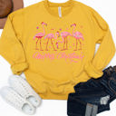  Flamingo Merry Christmas Graphic Sweatshirt