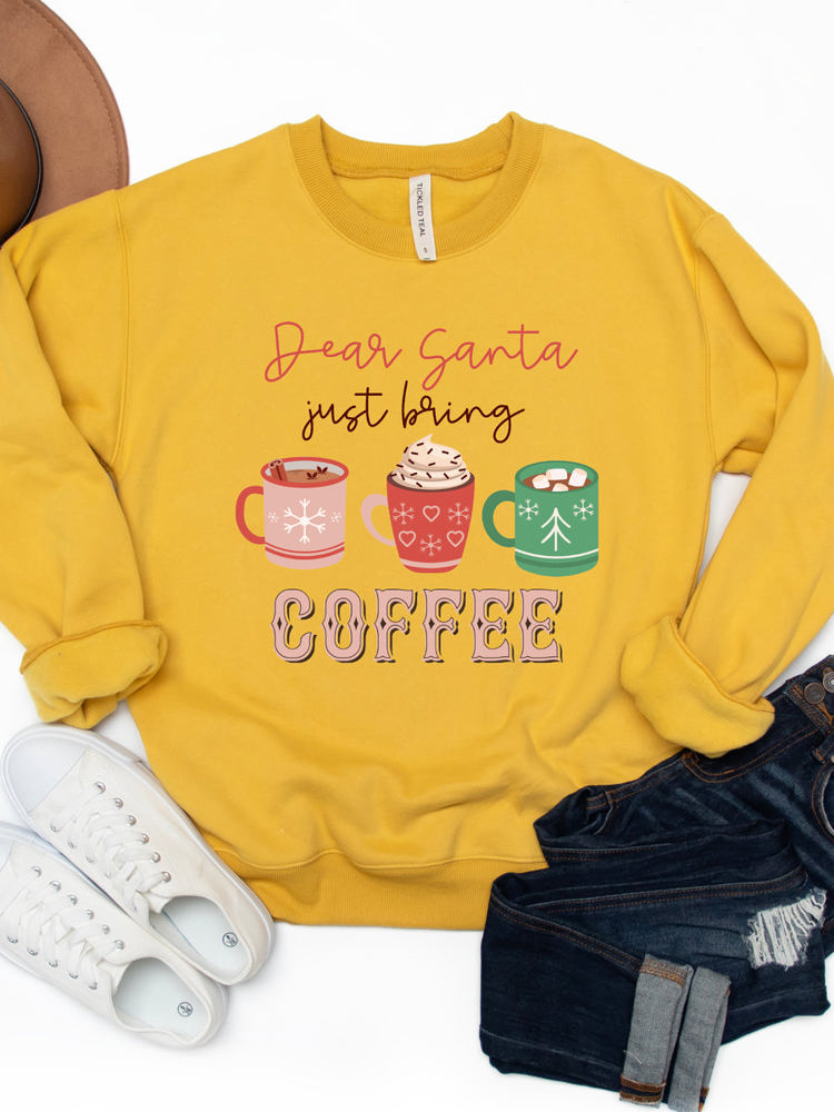 Dear Santa, Just Bring Coffee Graphic Sweatshirt