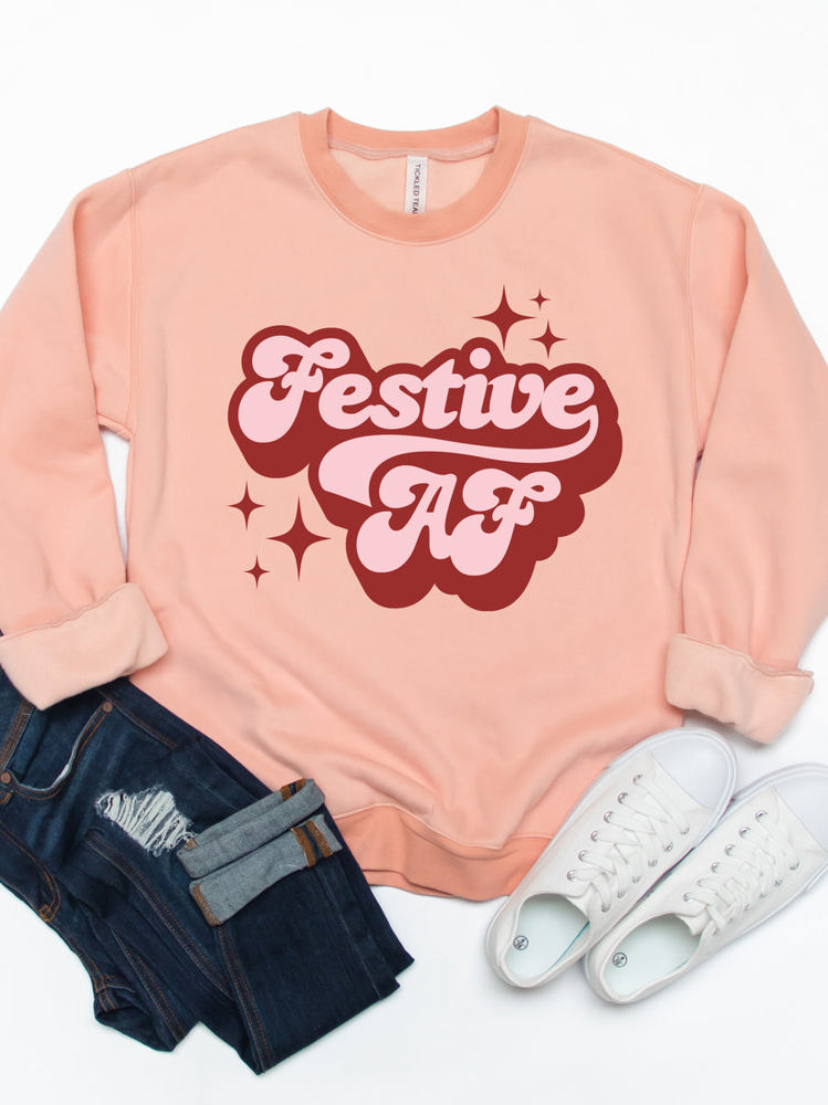 Festive AF Graphic Sweatshirt