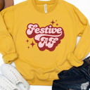 Large Yellow Festive AF Graphic Sweatshirt