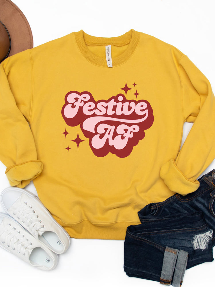 Festive AF Graphic Sweatshirt