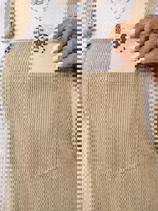 Tan Corduroy Jumper Dress