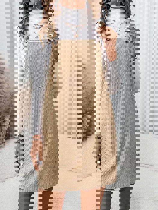 Tan Corduroy Jumper Dress