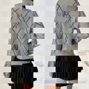 Large Bow Detail Diamond Sweater