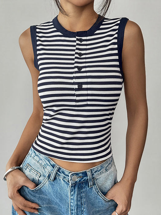 Striped Ribbed Tank Top