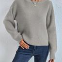  Solid Color Knit Sweater