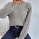 Small Gray Solid Color Knit Sweater