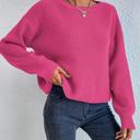 Medium Pink Solid Color Knit Sweater