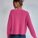 Medium Pink Solid Color Knit Sweater