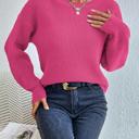 Small Pink Solid Color Knit Sweater