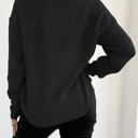 Large Black Round Hem Sweater