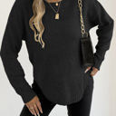 Small Black Round Hem Sweater