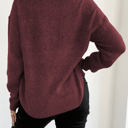 Large Dark Red Round Hem Sweater