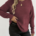 XL Dark Red Round Hem Sweater