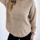 XL Tan Round Hem Sweater