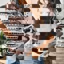 Small Brown Geometric Pattern Stripe Sweater