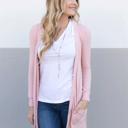 Pink 1X Long Pocket Cardigan