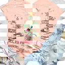 Small Peach All booked for Christmas Graphic Tee