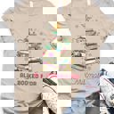 Small Tan All booked for Christmas Graphic Tee