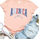 Small Peach America Graphic Tee
