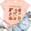 Small Peach Autumn Girly Graphic Tee