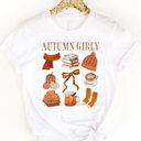 Small White Autumn Girly Graphic Tee