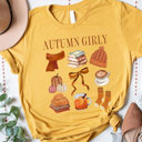 Small Yellow Autumn Girly Graphic Tee