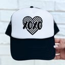  Black Checker XOXO Trucker Hat