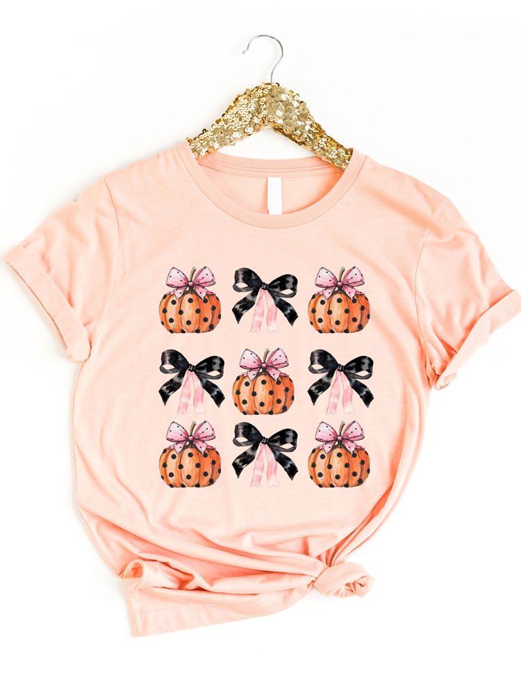 Coquette Bows Pumpkins Graphic Tee